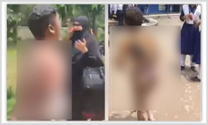 পোড়া শীরর নিয়ে বের হচ্ছে শিক্ষার্থীরা